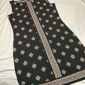 White House Black Market Black Dress with Geometric Design
